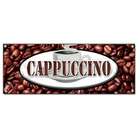 CAPPUCCINOBANNER SIGN Italian Espresso Milk Hot Foam Coffee House Steam Cream